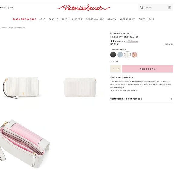 Victoria's Secret Coconut White Phone Wristlet Clutch Wallet - Picture 5 of 5